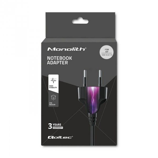 Qoltec Zasilacz do HP 150W 19.5V 7.7A 4.5x3.0 + kabel zasilający
