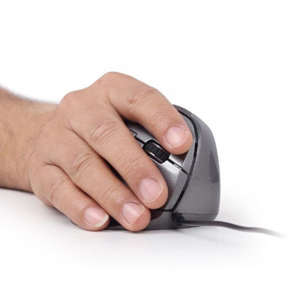 Gembird Mysz ergonomiczna optyczna 6-przyciskowa szara