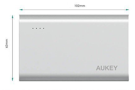 AUKEY PB-AT10 Grey ultraszybki aluminiowy Power Bank | 10050 mAh | 3xUSB | 5.4A | Quick Charge 3.0 | kabel micro USB