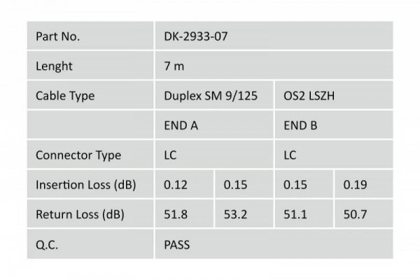 Digitus Patchcord FO Singlemode 09/125 OS2 LC-LC duplex 7m Żółty