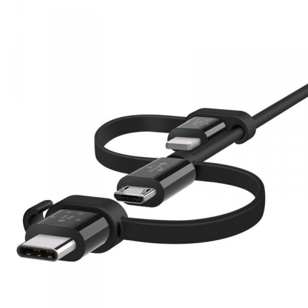Belkin Kabel uniwersalny MFi USB-A do microUSB/USB-C/Lightning 1,2m czarny