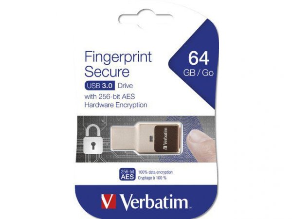 Verbatim Pendrive 64GB Secure fingerprint USB 3.0 256-bit