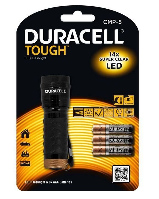Duracell Latarka LED Tough CMP-5 Wodoodporna + 3x AAA