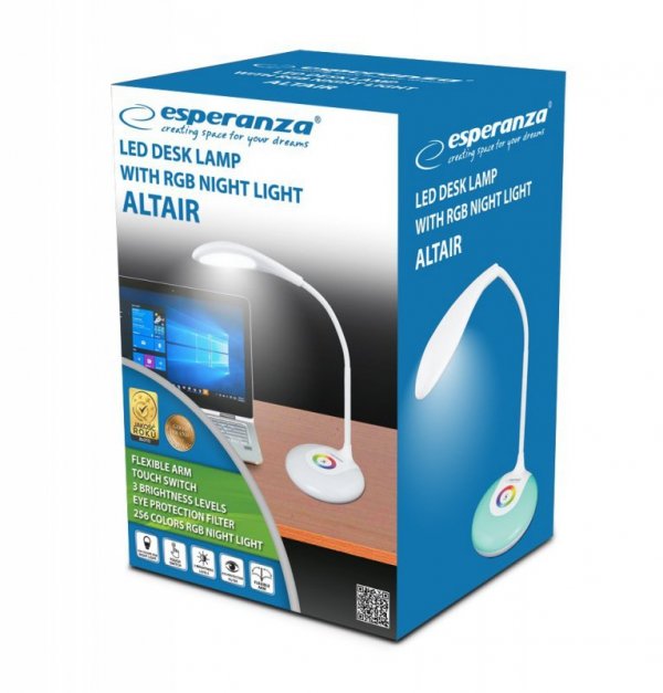 Esperanza Lampka led biurkowa Altair 256 kolorów RGB