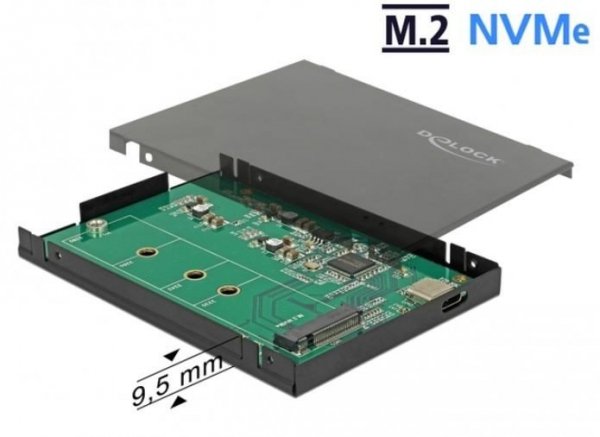 Delock Obudowa zewnętrzna SSD M.2 NVME USB-C 3.1 Gen 2 czarny slim