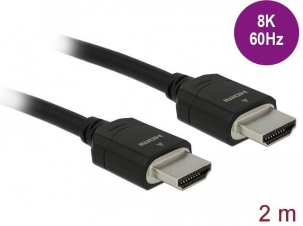 Delock Kabel HDMI M/M v2.1 2M 8K  60HZ czarny    85294