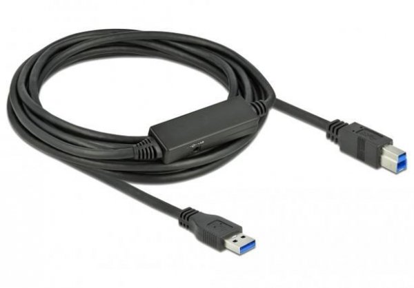 Delock Kabel USB-A(M)-&gt;USB-B(M) 3.1 GEN 1 5M czarny aktywny