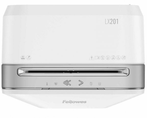 Fellowes Niszczarka LX201 biała P-5 ścinki 2x12mm