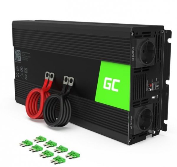 Green Cell Przetwornica 12V/230V 1500W/3000W Mod sinus