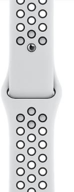 Apple Zegarek Nike SE GPS, 40mm koperta z aluminium w kolorze srebrnym z paskiem sportowym  czysta platyna/czarny Nike - Regular