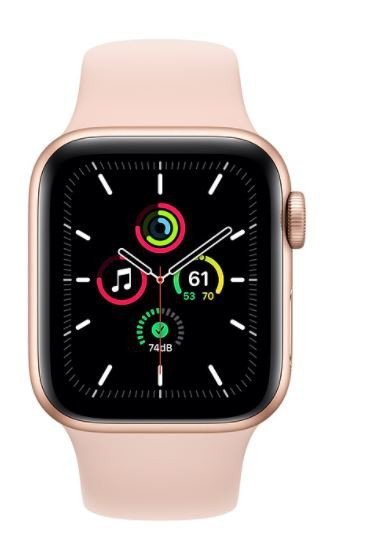 Apple Zegarek SE GPS + Cellular, 44mm koperta z aluminium w kolorze złotym z paskiem sportowym w kolorze piaskowego różu - Regul