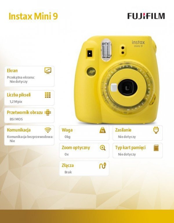 Fujifilm Aparat Instax Mini 9 żółty