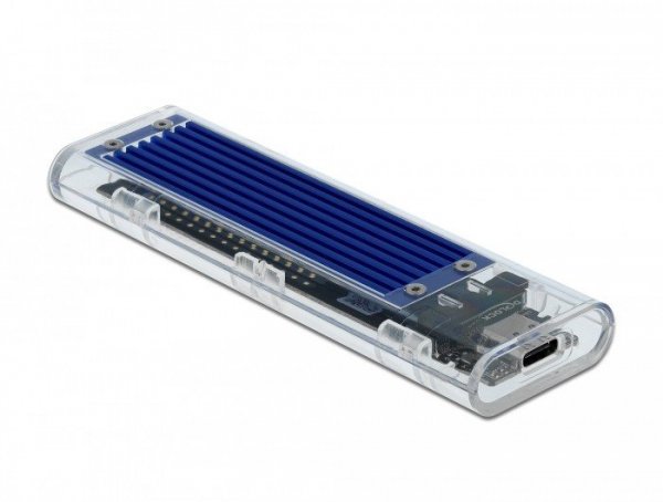 Delock Obudowa zewnętrzna dla M.2 NVME PCIe SSD z USB Type-C żeńskim Przezroczysta
