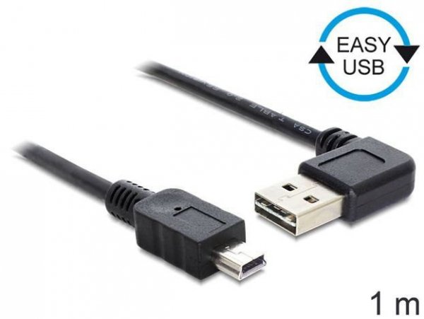 Delock Kabel USB MINI(M)- USB-A(M) 2.0 1m kątowy
