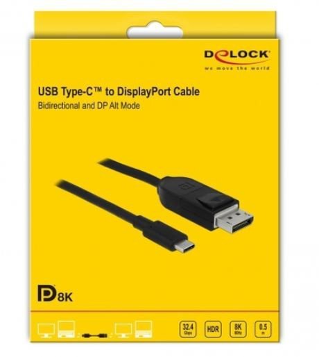 Delock Kabel USB-C(M)-DISPLAYPORT(M) 0.5M