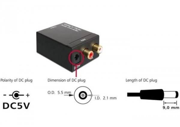 Delock Adapter konwerter AUDIO ANALOG 2X RC