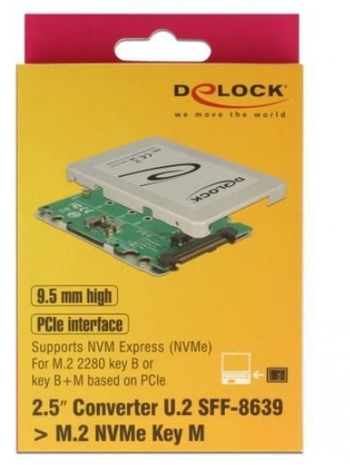 Delock Adapter U.2 SFF-8639(M)-&gt;M.2 NGFF