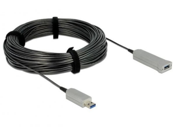 Delock Przedłużacz USB-A M/F 3.0 50m  aktywny czarny optyczny
