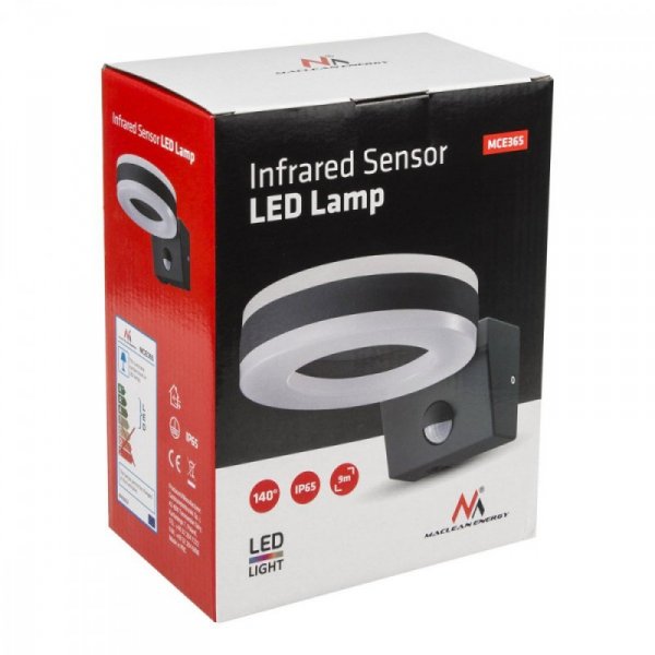 Maclean Ścienna lampa LED z czujnikiem PIR MCE365