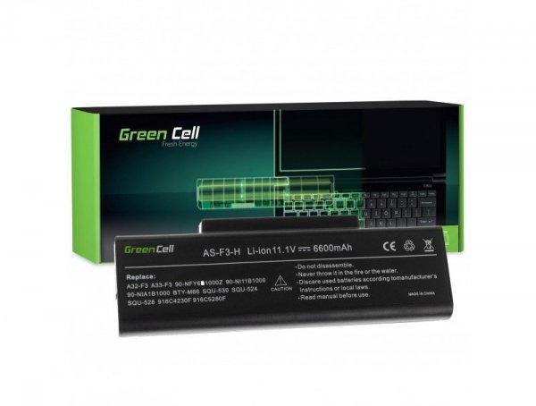 Green Cell Bateria Asus F2 F2J F3 11,1V 6,6Ah
