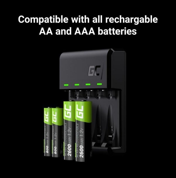 Green Cell Ładowarka VitalCharger do akumulatorów AA R6 oraz AAA R03 Ni-MH