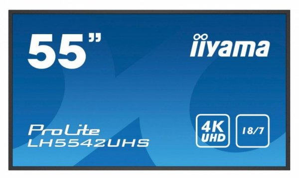 IIYAMA Monitor wielkoformatowy 54.6 cala LH5542UHS-B3 4K,18/7,SDM,IPS,LAN,PION,500cd/m2,OS8.0