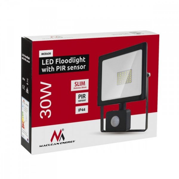 Maclean Naświetlacz LED 30W z czujnikiem PIR MCE630WW