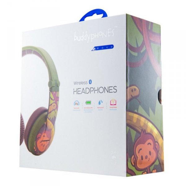 Buddy Phones Słuchawki Bluetooth Wave Monkey zielony