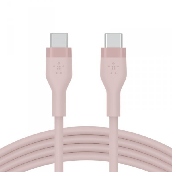 Belkin Kabel BoostCharge USB-C do USB-C 2.0 silikonowy 3m, różowy