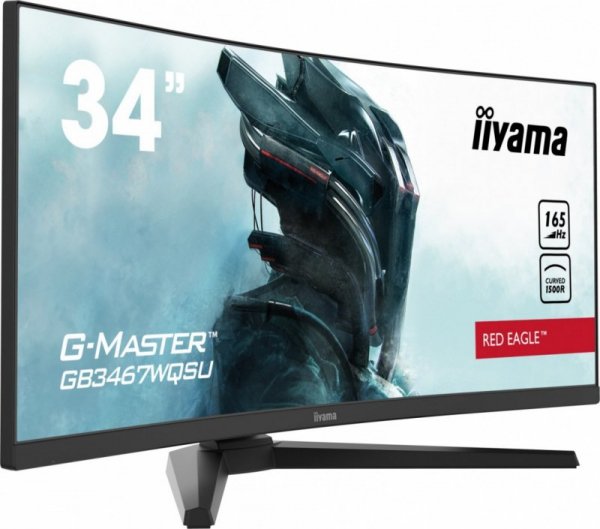 IIYAMA Monitor 34 cale GB3467WQSU-B1 VA, UWQHD, 165HZ, 0.4ms, 1500R, HDMI/DPx2, USB