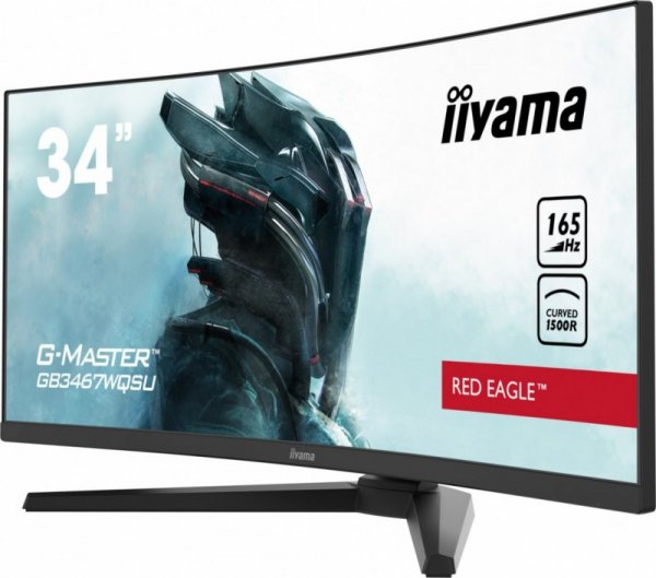 IIYAMA Monitor 34 cale GB3467WQSU-B1 VA, UWQHD, 165HZ, 0.4ms, 1500R, HDMI/DPx2, USB