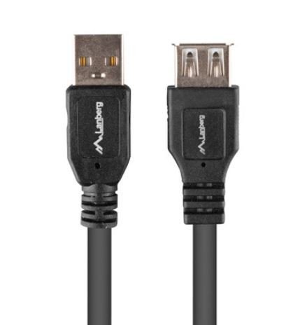Lanberg Przedłużacz USB-A M/F 2.0 1m czarny BOX