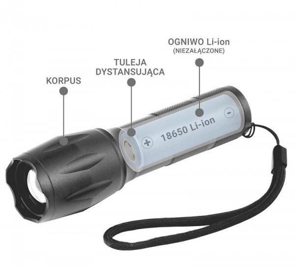 everActive Latarka ręczna diodowa LED 600 lumenów FL600 dioda CREE XM-L2