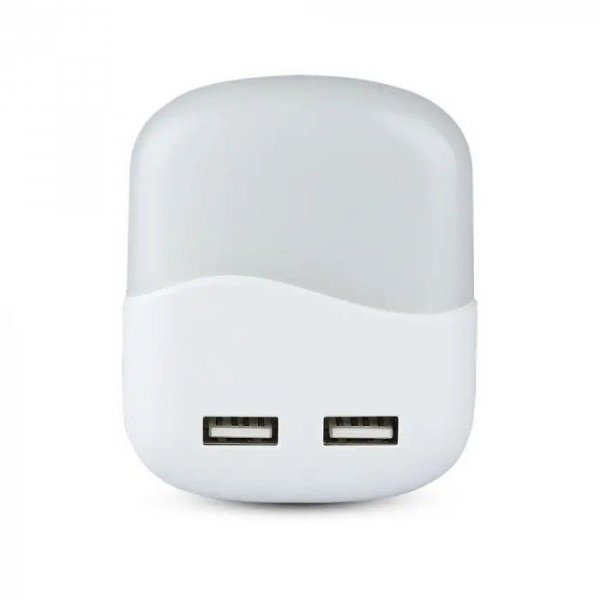 V-tac Lampka nocna do gniazdka LED USB 4000K