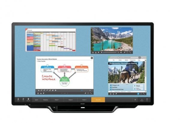 Sharp Monitor interaktywny PN70TH5 70 cali UHD 350cd/m2 PCAP Touch 30 touch points 24/7   mini-OPS
