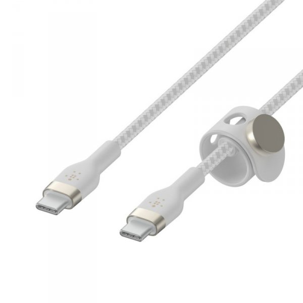Belkin Kabel BoostCharge USB-C/USB-C silikonowy w oplocie 3m, biały
