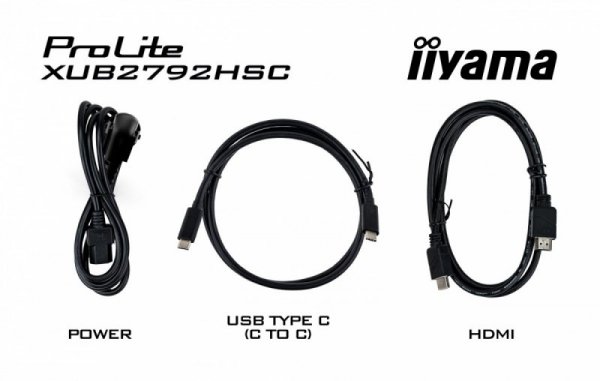 IIYAMA Monitor 27 cali XUB2792HSC-B1, IPS, FHD, USB-C, HDMI, DP, USB 3.0. SLIM 2x2W