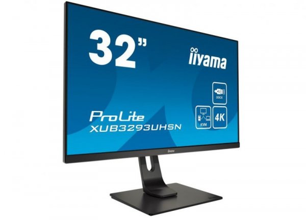 IIYAMA Monitor 32 cale XUB3293UHSN-B1,IPS,4K,USB-C DOCK,KVM,SLIM,2X3W,RJ45