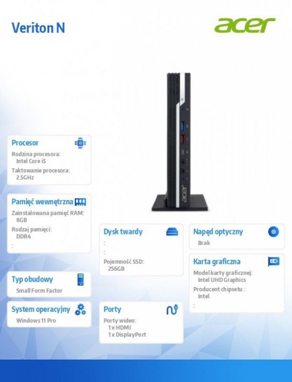 Acer Komputer Veriton N VN4690GT i5-12400/8GB/256G/W11P