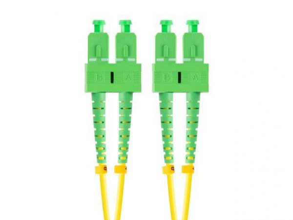 Lanberg Patchcord światłowodowy Sm Sc/Apc-Sc/Apc Duplex 3.0mm 10m żółty
