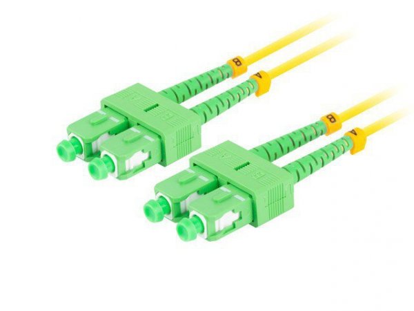 Lanberg Patchcord światłowodowy Sm Sc/Apc-Sc/Apc Duplex 3.0mm 15m żółty