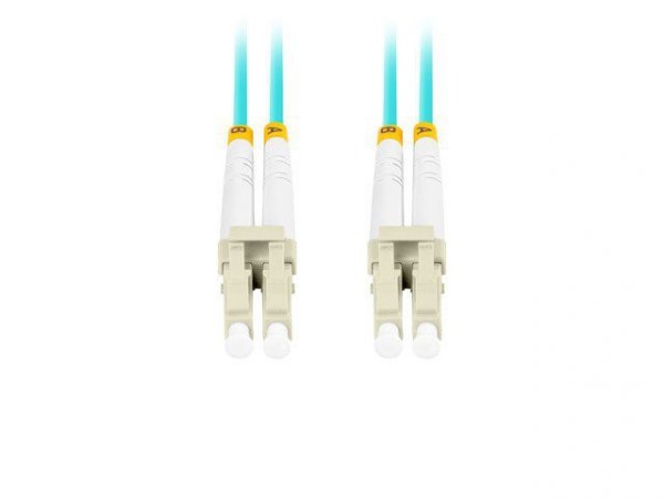 Lanberg Patchcord światłowodowy Mm Lc/Upc-Lc/Upc Duplex 3.0mm 5m Aqua