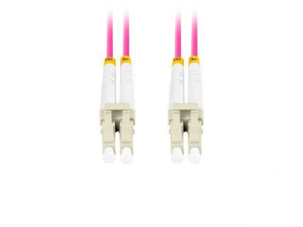 Lanberg Patchcord światłowodowy Mm Lc/Upc-Lc/Upc Duplex 3.0mm 5m fioletowy