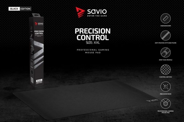Savio Podkładka pod mysz 1000x500 Black Edition Precision Control XXL