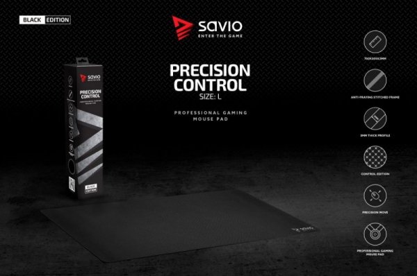 Savio Podkładka pod mysz 700x300 Black Edition Precision Control L