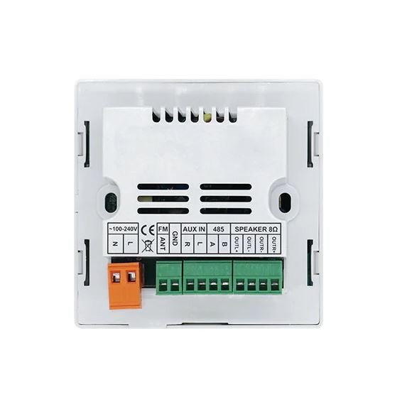 DSPPA Ścienny odtwarzacz stereo DM837W, microSD, FM, Bluetooth, 2x10W, ekran dotykowy, biały