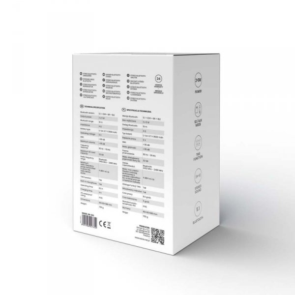 Savio Bezprzewodowy Głośnik Bluetooth, czarny, BS-033