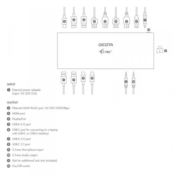 DICOTA Stacja dokująca USB-C 13-in-1 5K HDMI/DP PD 65W