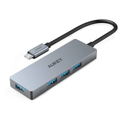 AUKEY CB-C62 aluminiowy Hub USB-C | Ultra Slim | 4w1 | 4xUSB 3.1