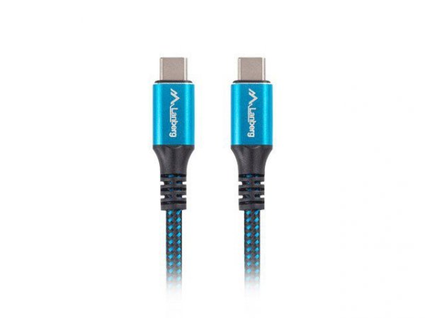 Lanberg Kabel USB-C M/M USB4 1.2m 100W 8K 60HZ czarno-niebieski